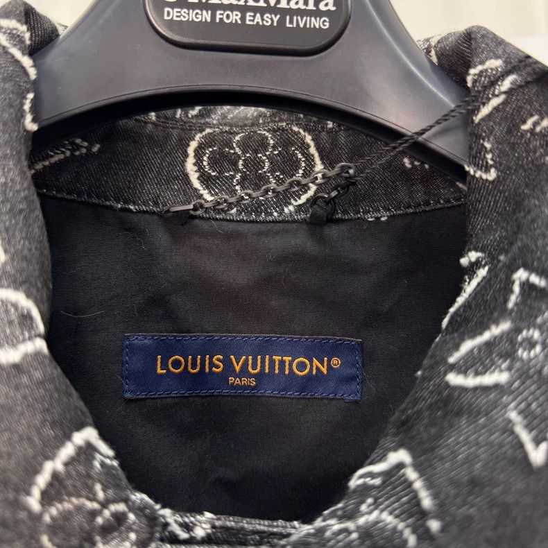 Louis Vuitton Louis Vuitton Black Gray Denim Print Shirt Size US XL / EU 56 / 4 - 5 Thumbnail