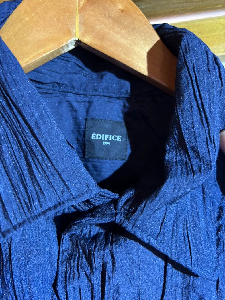 Homme Plisse Issey Miyake Edifice Blue Pleated Short Sleeve Shirt Size US L / EU 52-54 / 3 - 3 Thumbnail
