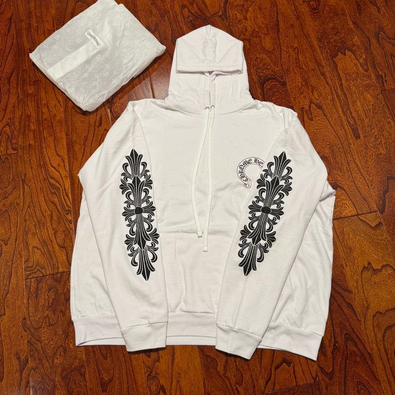 Chrome Hearts Chrome Hearts White Cross Sleeve Hoodie Size US XXL / EU 58 / 5 - 3 Thumbnail