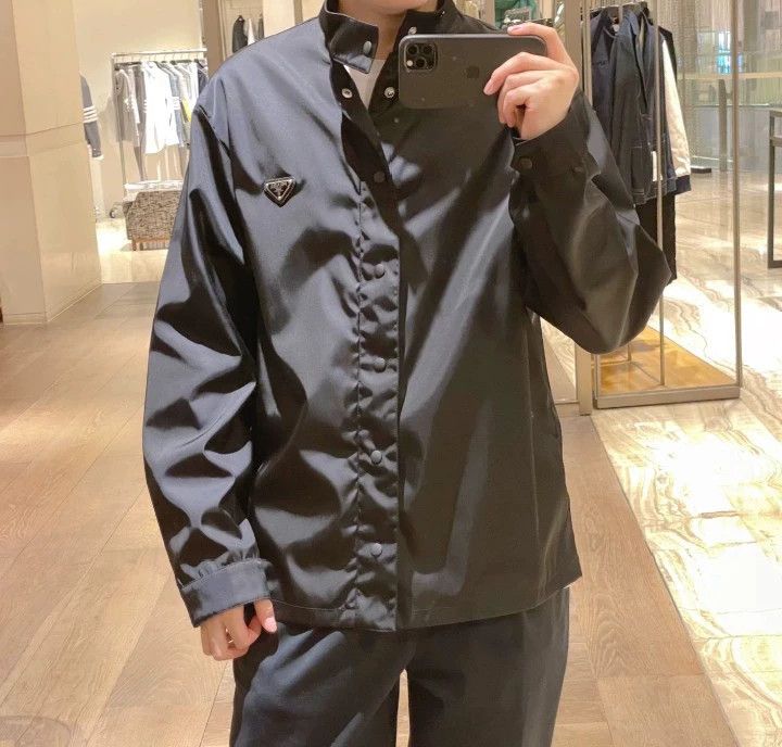 Prada Prada Black Triangle Logo Coach Jacket Size US XL / EU 56 / 4 - 8 Thumbnail