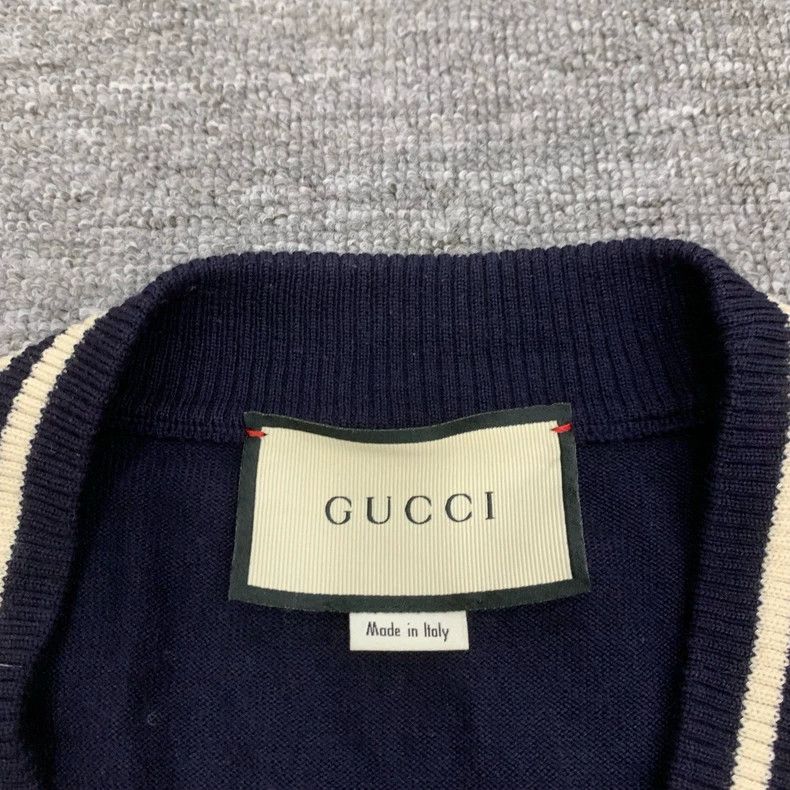 Gucci Gucci Navy Bee Cardigan Sweater Size US XL / EU 56 / 4 - 5 Thumbnail