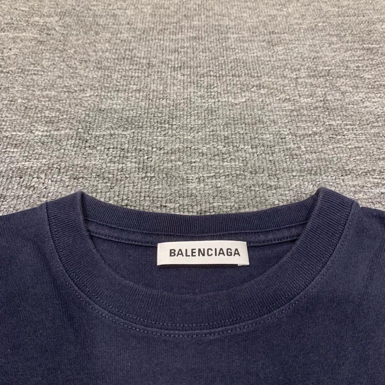 Balenciaga Balenciaga Navy Wheat Ear Short Sleeve Tee Size US M / EU 48-50 / 2 - 6 Thumbnail