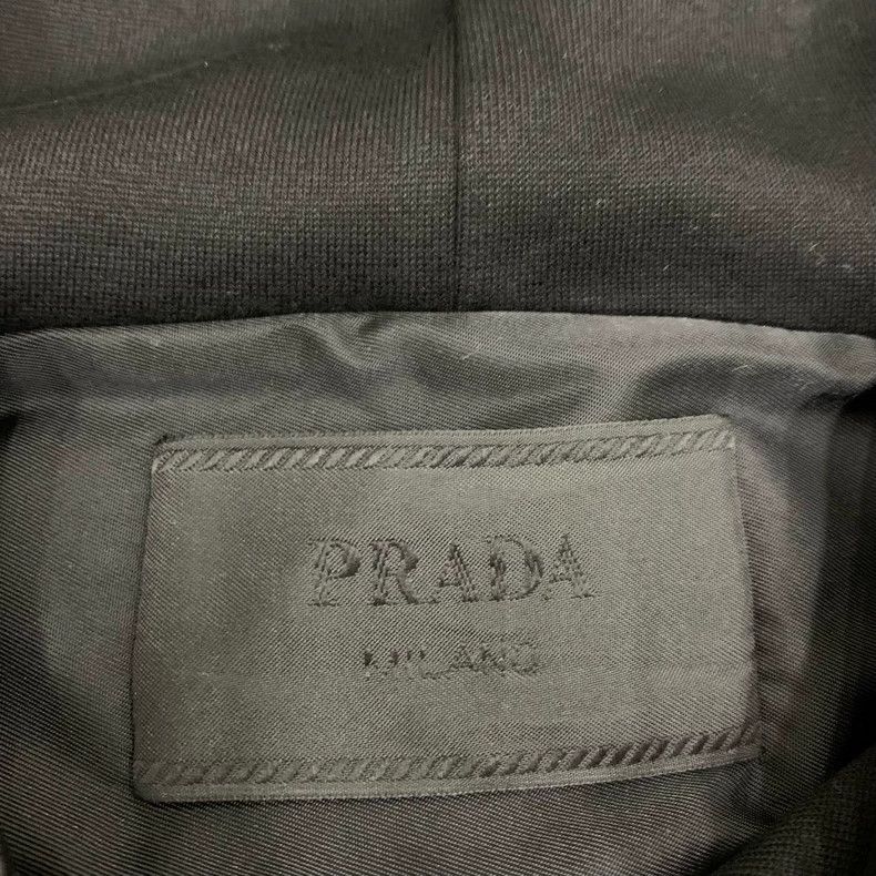 Prada Prada Black Triangle Logo Hoodie Sweatshirt Size US XL / EU 56 / 4 - 5 Thumbnail