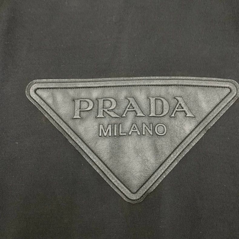 Prada Prada Black Triangle Logo Hoodie Sweatshirt Size US XL / EU 56 / 4 - 7 Thumbnail