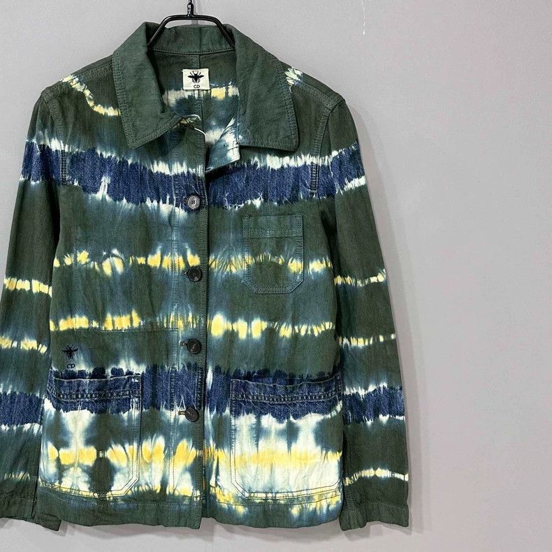 Dior Dior Tie-Dye Denim Jacket with Bee Logo Size US M / EU 48-50 / 2 - 2 Thumbnail