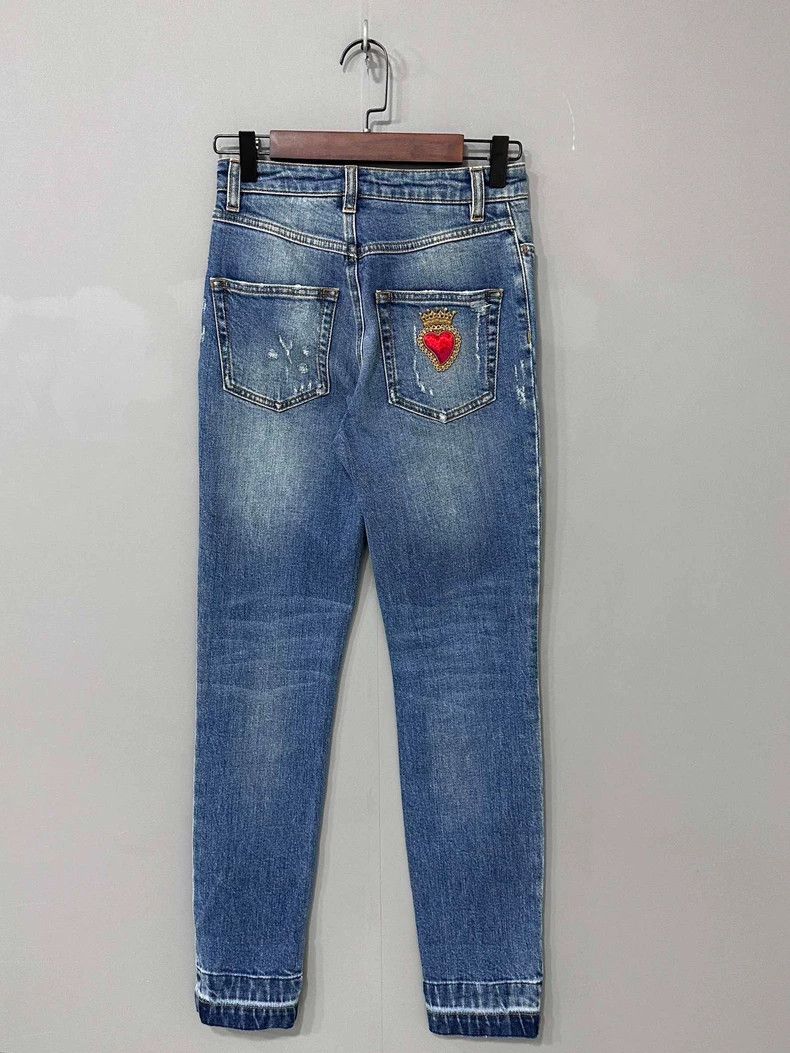 Dolce & Gabbana Dolce & Gabbana Heart Embroidery Jeans Size US 36 / EU 52 - 3 Thumbnail
