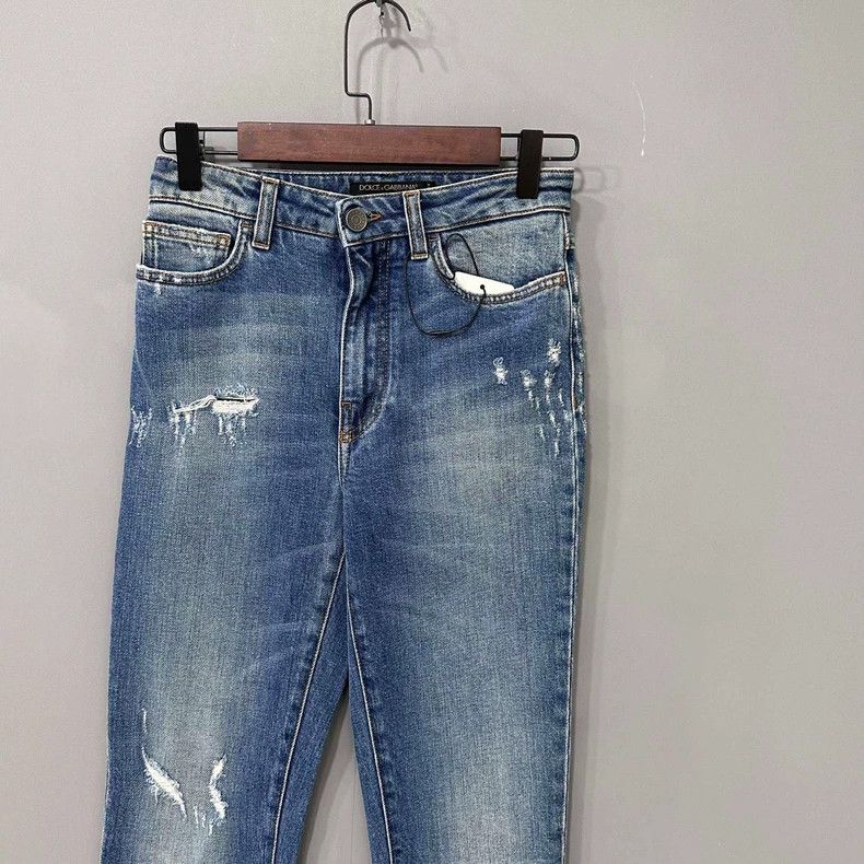 Dolce & Gabbana Dolce & Gabbana Heart Embroidery Jeans Size US 36 / EU 52 - 2 Thumbnail