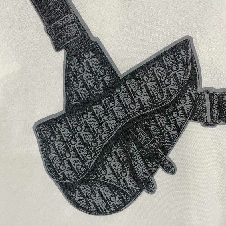 Dior Dior White Saddle Bag Logo T-Shirt Size US M / EU 48-50 / 2 - 4 Thumbnail