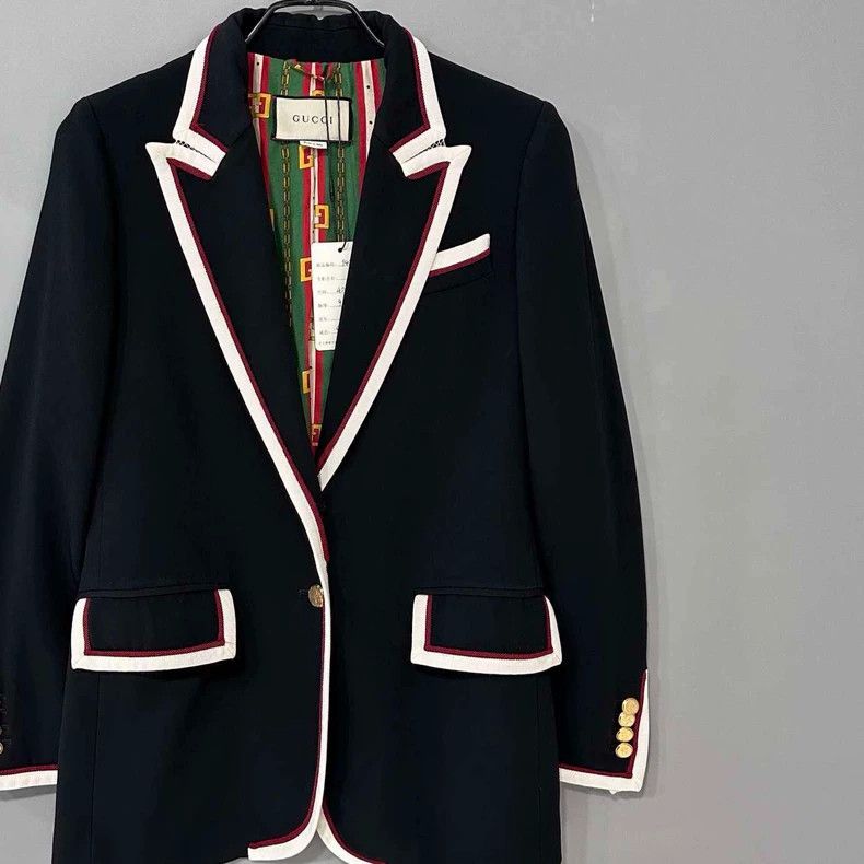 Gucci Gucci College Style Silk Pattern Blazer Size US M / EU 48-50 / 2 - 2 Thumbnail