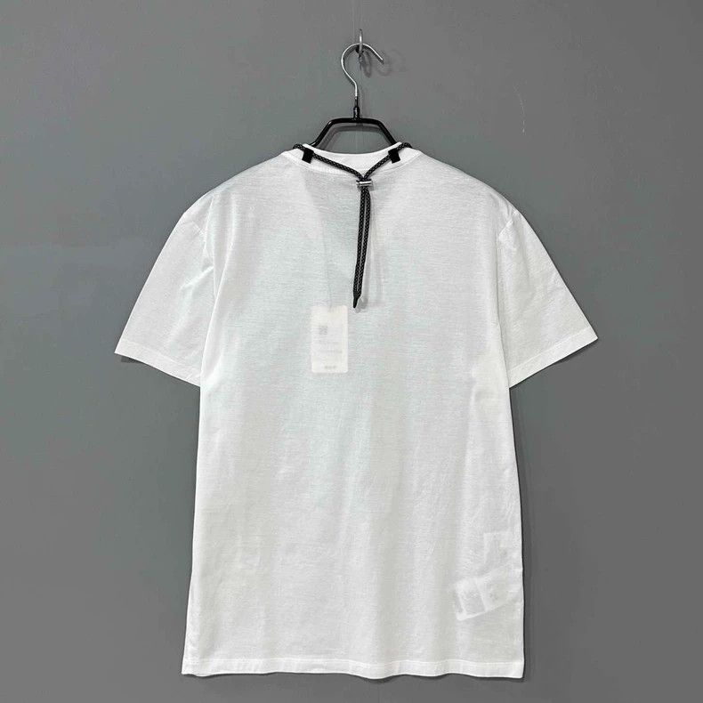 Prada PRADA White Cotton Round Neck Short Sleeve Size US M / EU 48-50 / 2 - 2 Thumbnail