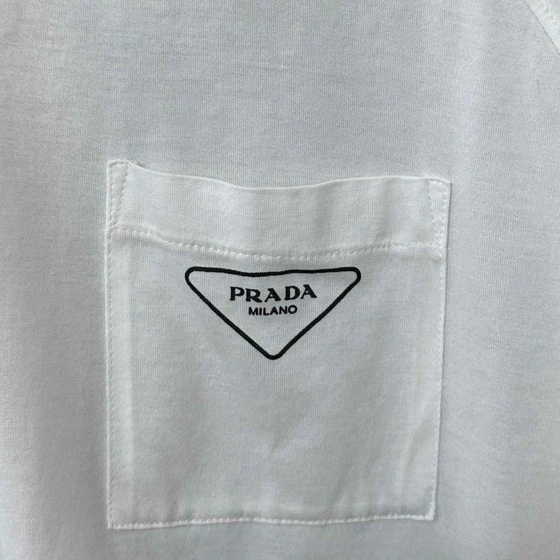 Prada Prada Triangle Logo White Short Sleeve Tee Size US M / EU 48-50 / 2 - 6 Thumbnail