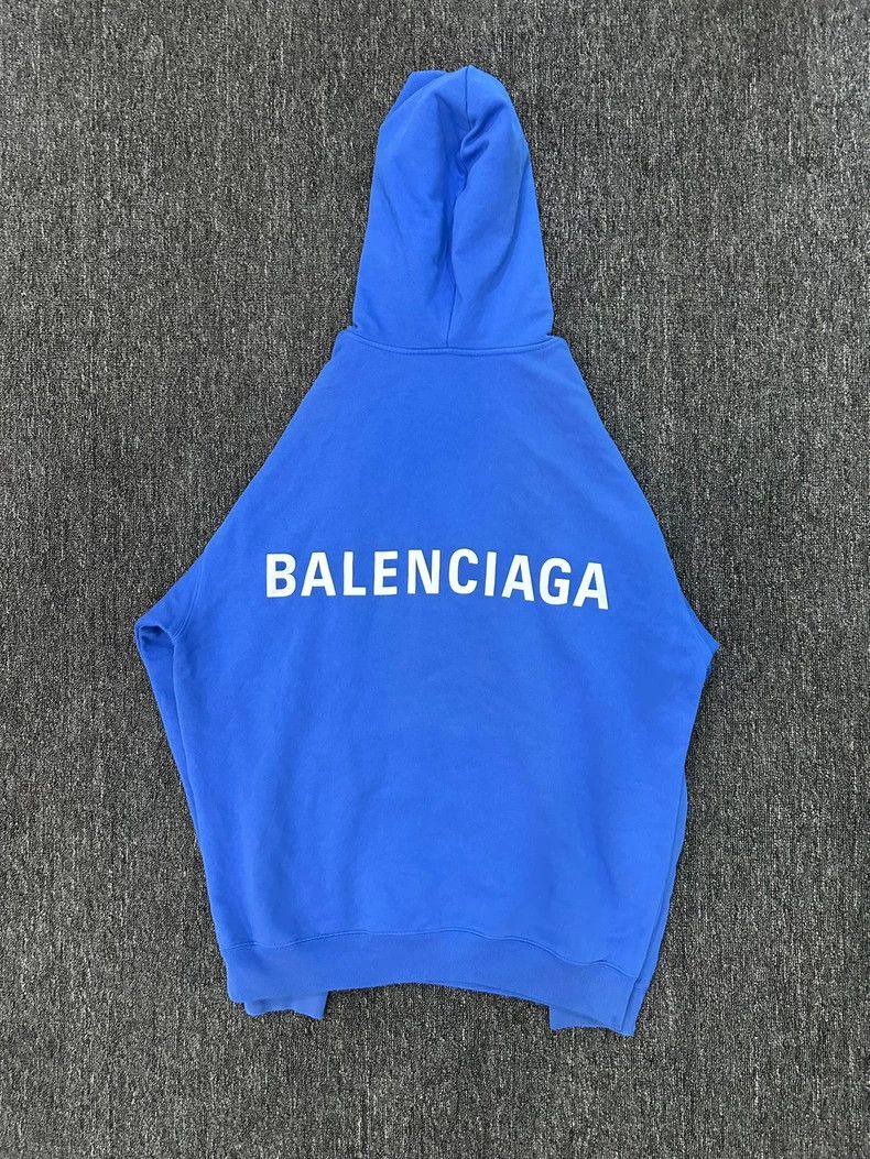 Balenciaga Balenciaga Blue Logo Hoodie M Size US M / EU 48-50 / 2 - 2 Thumbnail