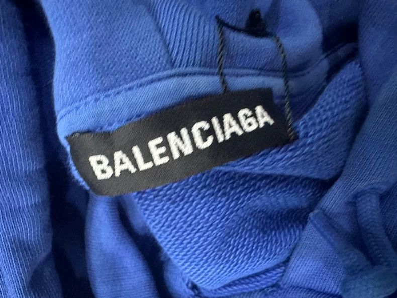 Balenciaga Balenciaga Blue Logo Hoodie M Size US M / EU 48-50 / 2 - 3 Thumbnail