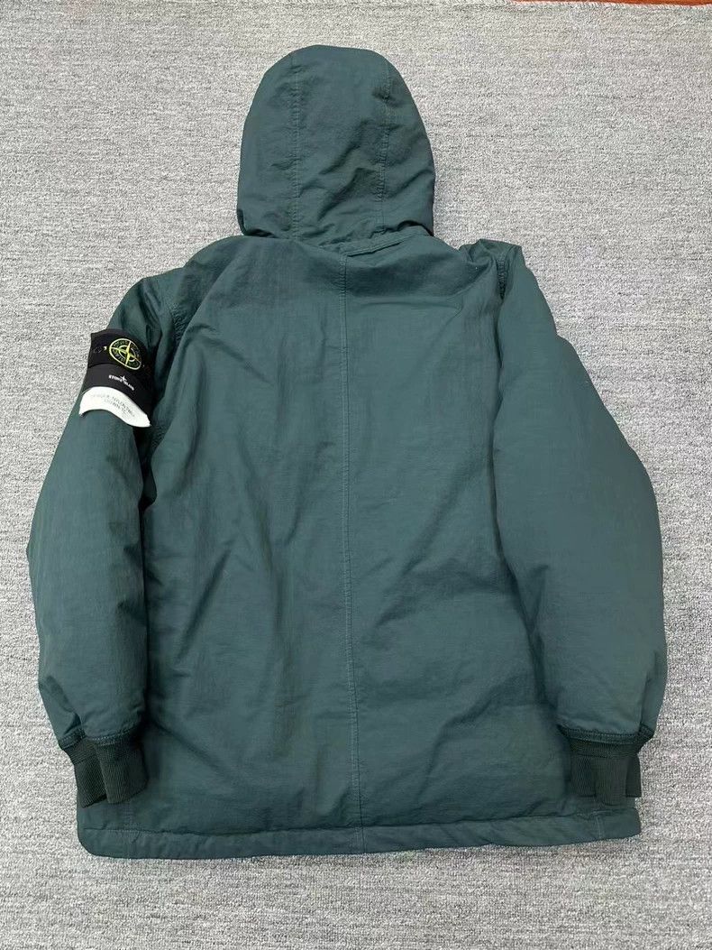 Stone Island Stone Island Green Hooded Down Jacket Size US XL / EU 56 / 4 - 2 Thumbnail