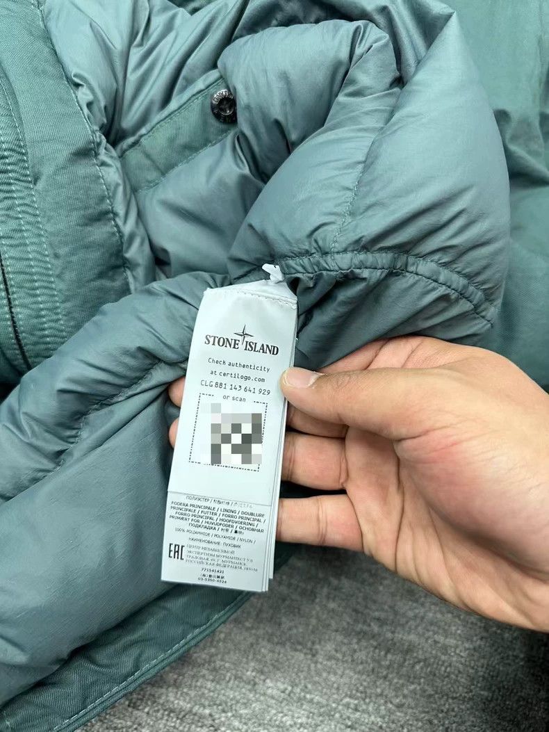 Stone Island Stone Island Green Hooded Down Jacket Size US XL / EU 56 / 4 - 4 Thumbnail