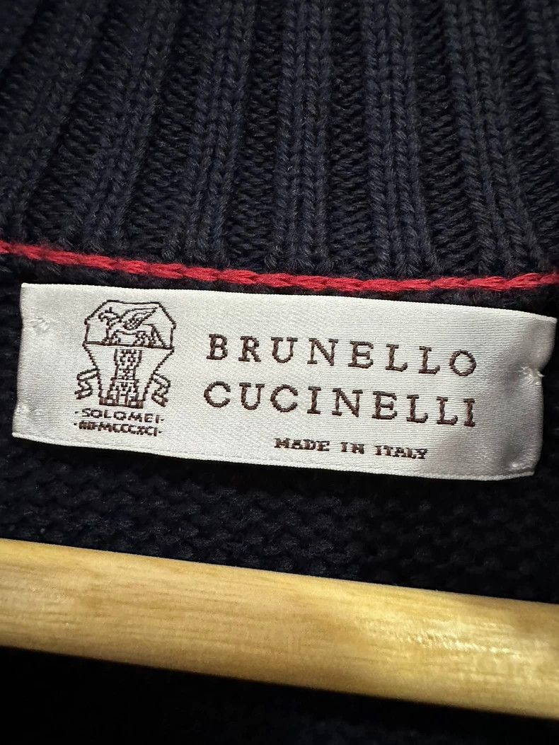 Brunello Cucinelli Brunello Cucinelli Striped Zip Knit Sweater Size US L / EU 52-54 / 3 - 3 Thumbnail