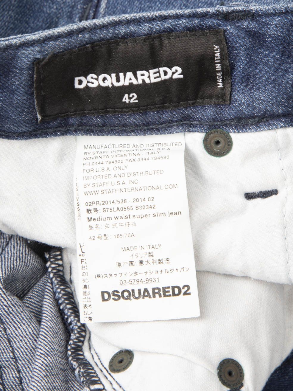 Dsquared2 Blue Denim Distressed Skinny Jeans Size 28" / US 6 / IT 42 - 4 Thumbnail