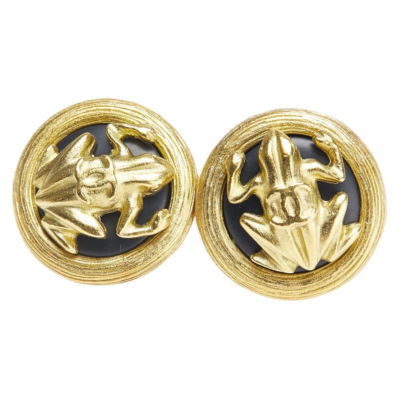 Chanel Chanel Chanel Frog Coco Mark Earrings Metal Earrings Size ONE SIZE - 2 Thumbnail