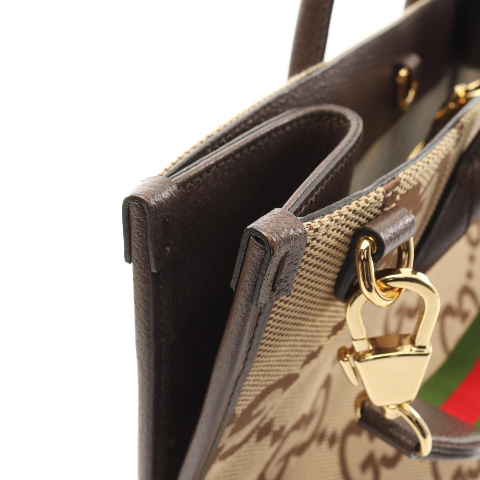 Gucci Gucci Gucci Jumbo GG Canvas Leather Tote Bag Canvas Tote Bag 678839 Size ONE SIZE - 8 Thumbnail
