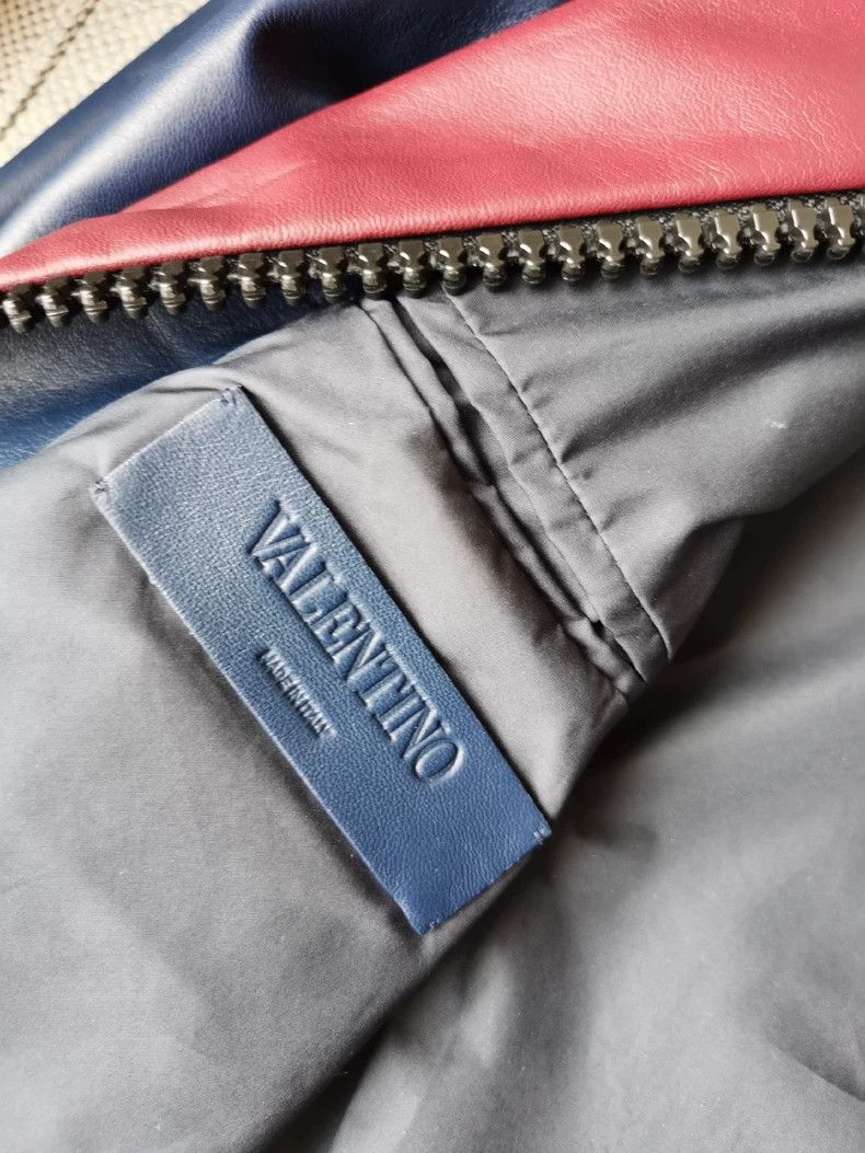 Valentino Valentino Lambskin Leather Jacket with Geometric Pattern Size US L / EU 52-54 / 3 - 4 Thumbnail