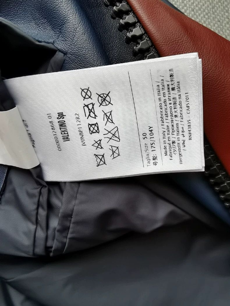 Valentino Valentino Lambskin Leather Jacket with Geometric Pattern Size US L / EU 52-54 / 3 - 7 Thumbnail