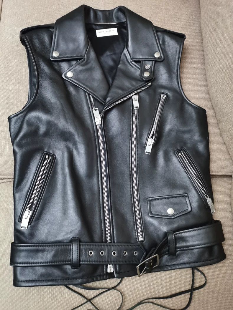 Saint Laurent Paris Saint Laurent Paris Leather Vest Jacket Size US M / EU 48-50 / 2 - 2 Thumbnail
