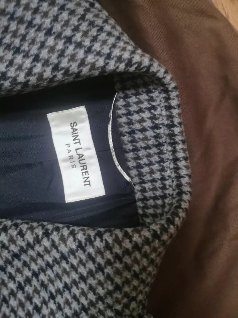 Hedi Slimane Saint Laurent Paris Hedi Plaid Coat Size US L / EU 52-54 / 3 - 5 Thumbnail
