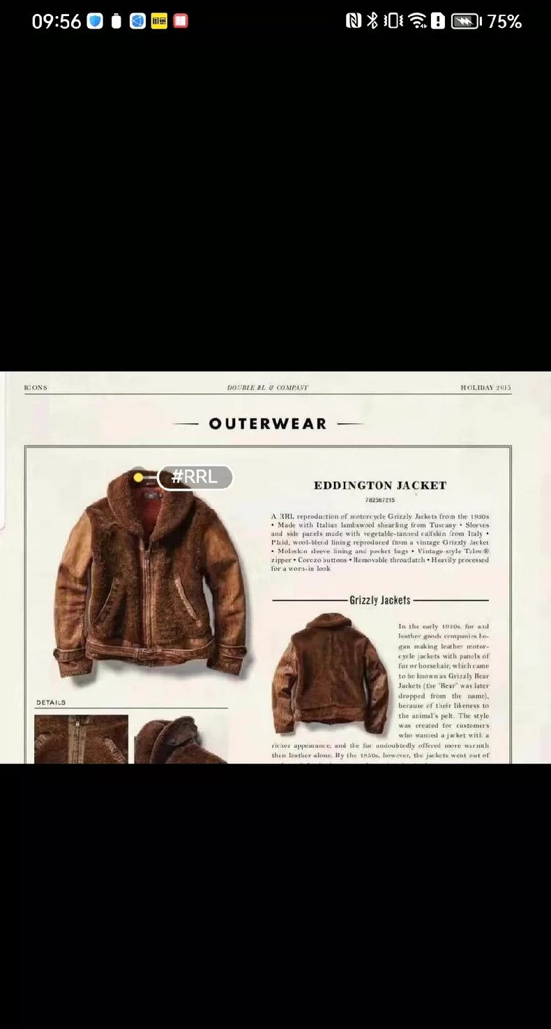 RRL Ralph Lauren Double RL Shearling Leather Jacket Size US M / EU 48-50 / 2 - 2 Thumbnail