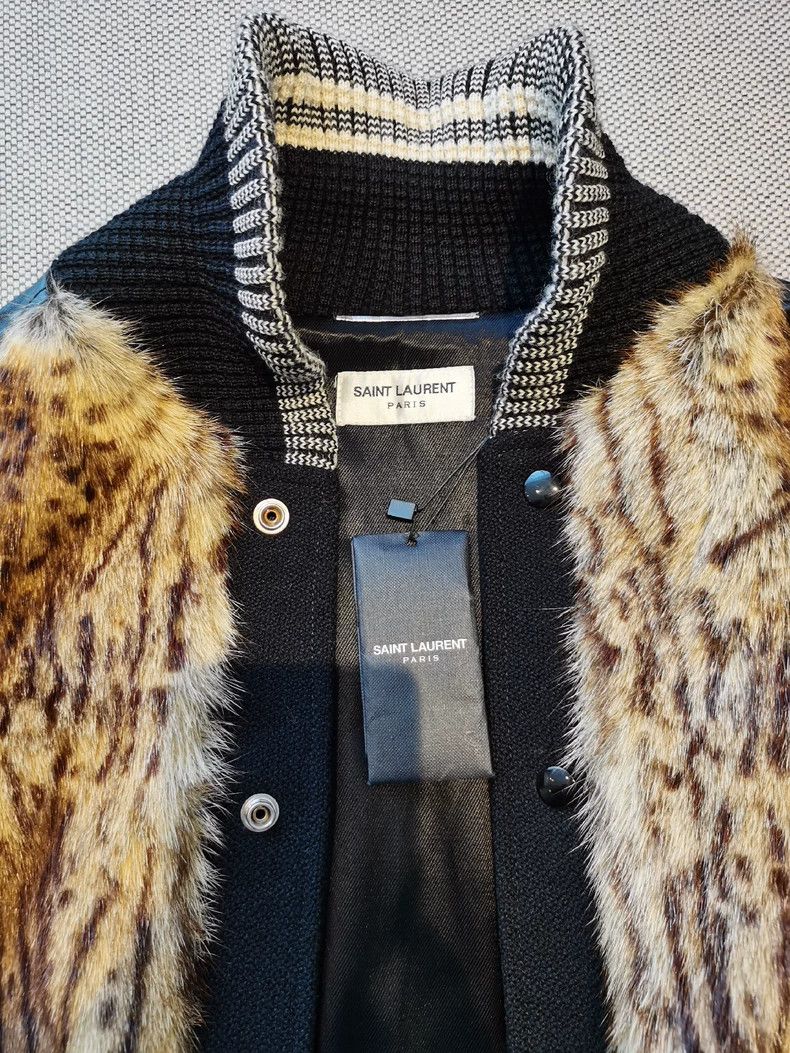 Hedi Slimane Saint Laurent Paris Fur Bomber Jacket Size US XL / EU 56 / 4 - 5 Thumbnail