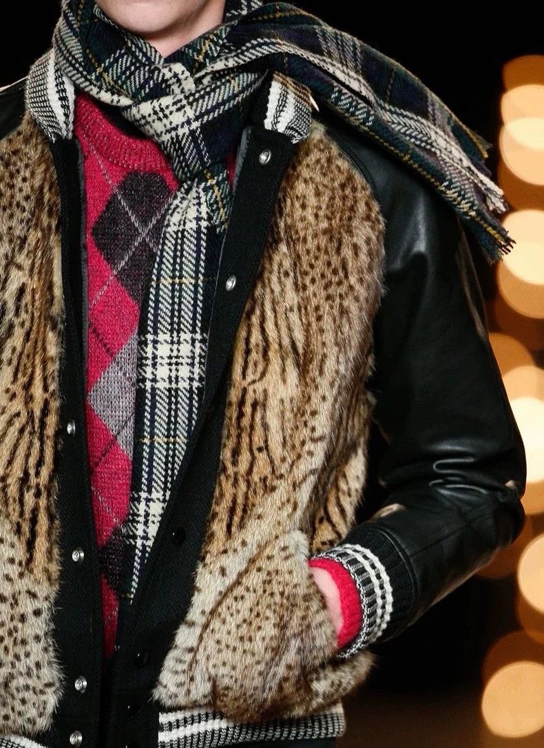 Hedi Slimane Saint Laurent Paris Fur Bomber Jacket Size US XL / EU 56 / 4 - 6 Thumbnail