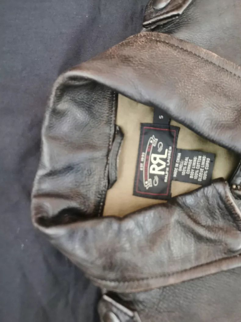 RRL Ralph Lauren Double RL Vintage Leather Hunting Jacket Size US S / EU 44-46 / 1 - 3 Thumbnail