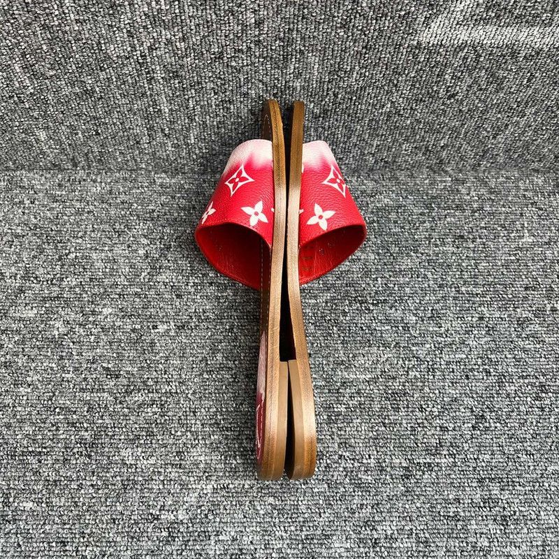 Louis Vuitton Louis Vuitton Red Lock It Flat Slide Sandals 0079 Size US 6 / IT 36 - 7 Thumbnail