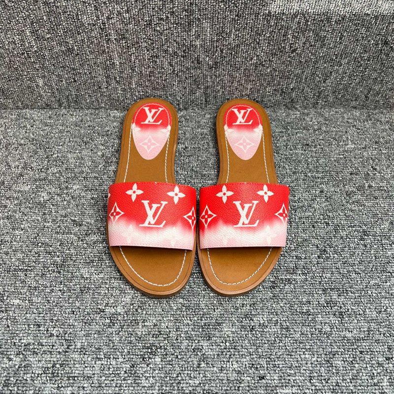 Louis Vuitton Louis Vuitton Red Lock It Flat Slide Sandals 0079 Size US 6 / IT 36 - 2 Thumbnail