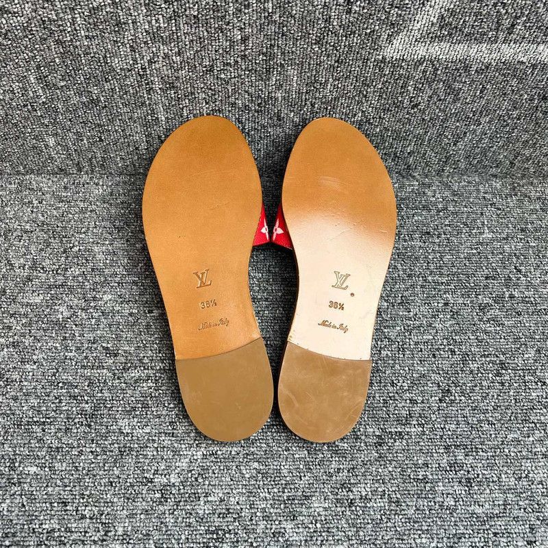 Louis Vuitton Louis Vuitton Red Lock It Flat Slide Sandals 0079 Size US 6 / IT 36 - 4 Thumbnail