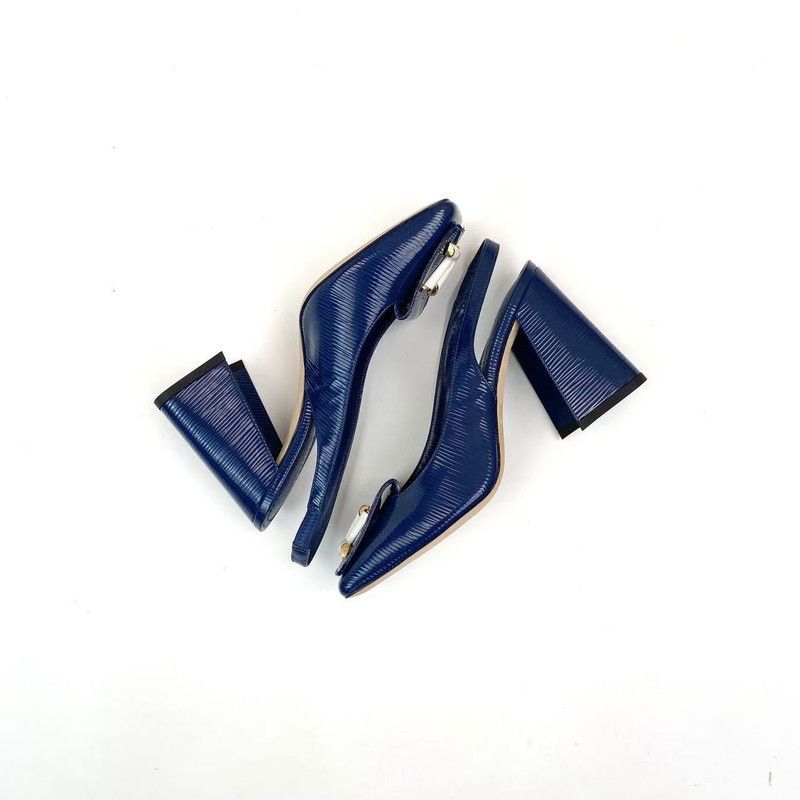 Louis Vuitton Louis Vuitton Blue Logo High Heels for Women 0079 Size US 6 / IT 36 - 4 Thumbnail