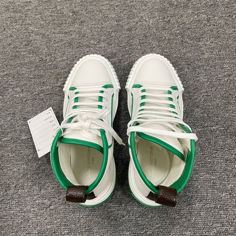 Louis Vuitton Louis Vuitton Squad High-Top Sneakers in White Green 0079 Size US 6 / IT 36 - 3 Thumbnail