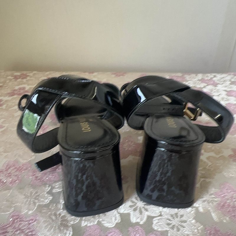 Louis Vuitton Louis Vuitton Black Patent Leather Heeled Sandals 0079 Size US 7 / IT 37 - 3 Thumbnail