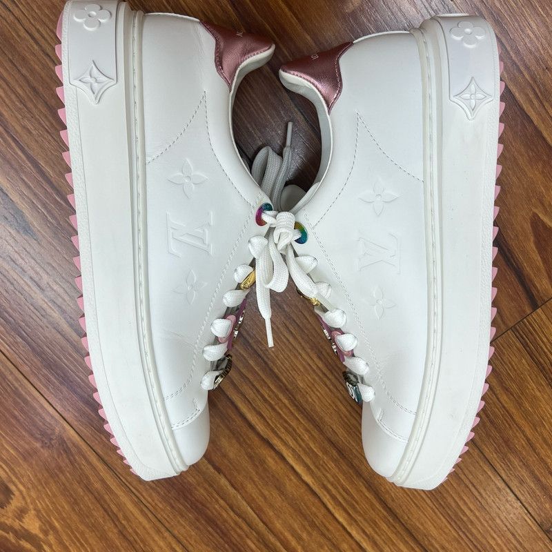 Louis Vuitton Louis Vuitton Time Out Pink Low-Top Sneakers 0079 Size US 8 / IT 38 - 13 Thumbnail