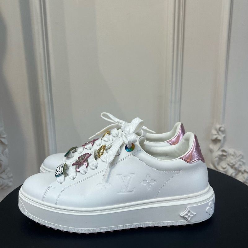 Louis Vuitton Louis Vuitton Time Out Pink Low-Top Sneakers 0079 Size US 8 / IT 38 - 3 Thumbnail
