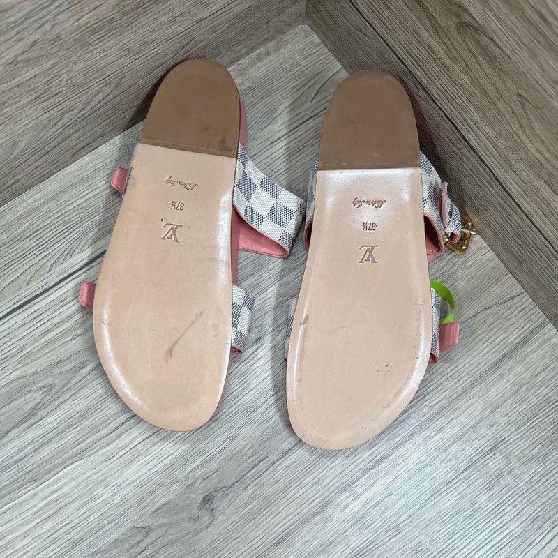Louis Vuitton Louis Vuitton Bom Dia Checkerboard Slide Sandals 0079 Size US 8 / IT 38 - 6 Thumbnail