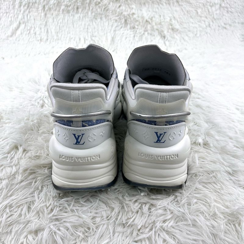 Louis Vuitton Louis Vuitton Run 55 Blue and White Sneakers 0079 Size US 8 / IT 38 - 3 Thumbnail