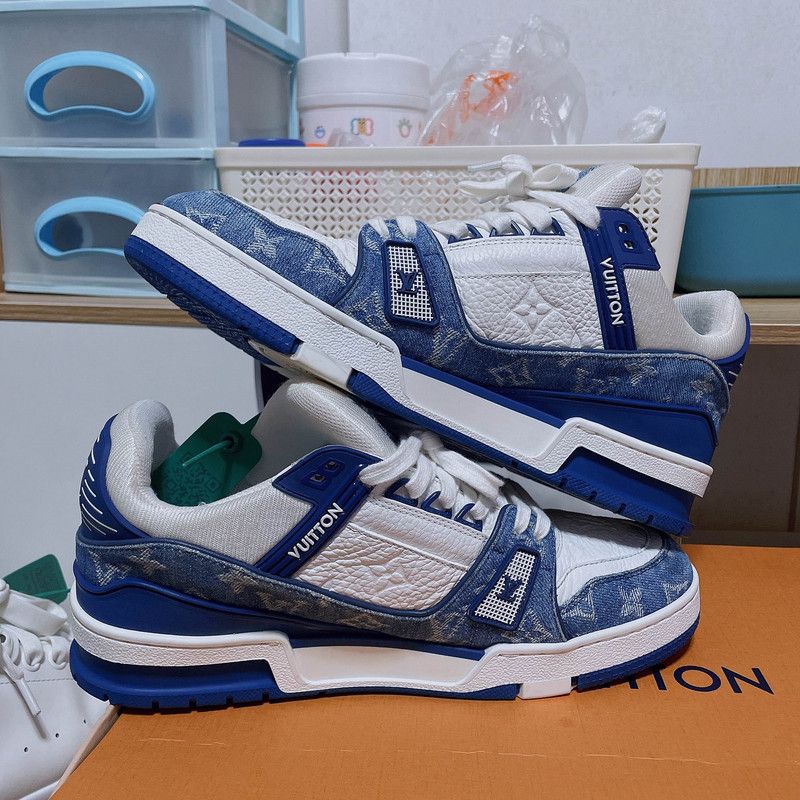 Louis Vuitton Louis Vuitton Denim Trainer Fashion Sneakers for Men 0079 Size US 8 / IT 38 - 7 Thumbnail