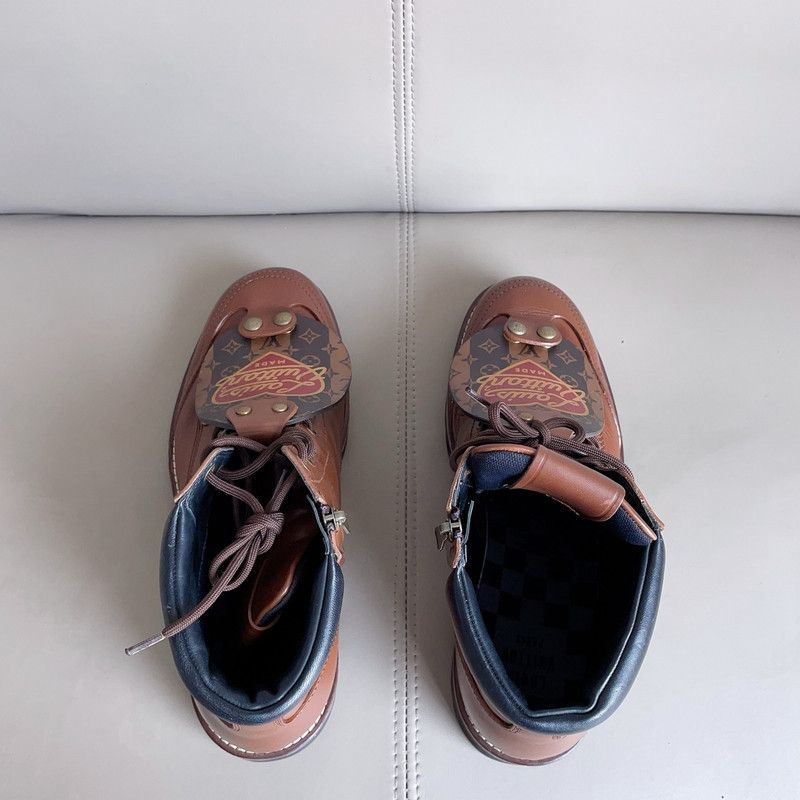 Louis Vuitton Nigo x Louis Vuitton Outdoor Ankle Boots for Men 0079 Size US 10 / EU 43 - 4 Thumbnail