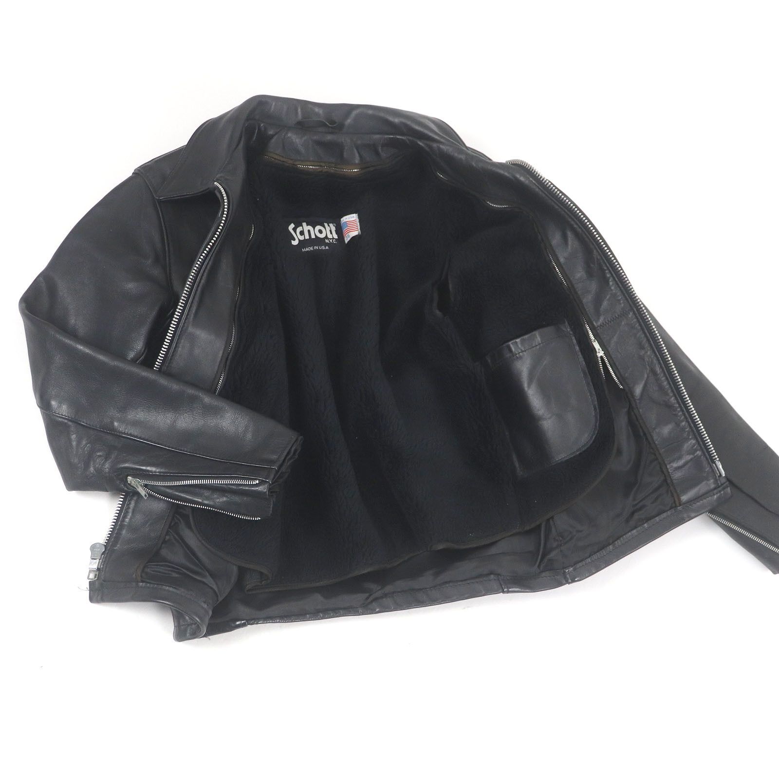 Other Other Schott 2WAY Single Riders Jacket Leather Jacket Leather Outerwear Size ONE SIZE - 3 Thumbnail