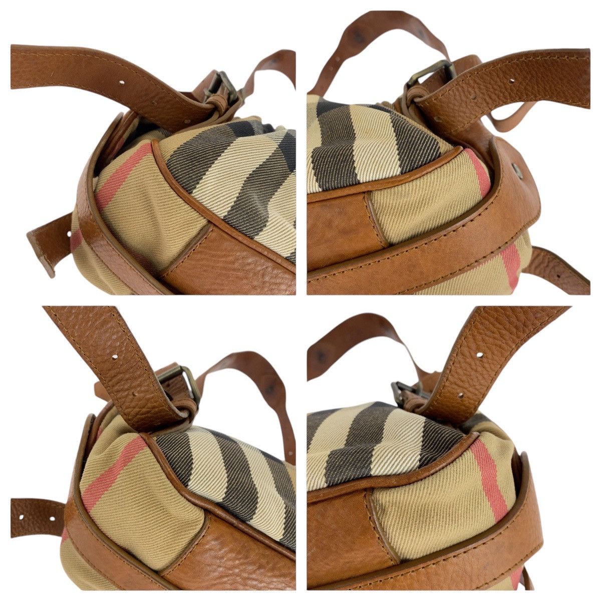 Burberry Burberry Burberry Prorsum Check Canvas Leather Shoulder Bag Canvas Shoulder Bag DUTY FREE for USA Size ONE SIZE - 3 Thumbnail