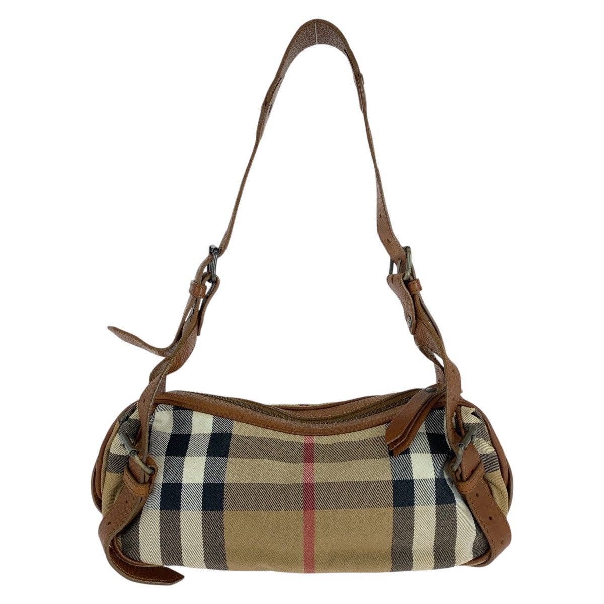 Burberry Burberry Burberry Prorsum Check Canvas Leather Shoulder Bag Canvas Shoulder Bag DUTY FREE for USA Size ONE SIZE - 2 Thumbnail