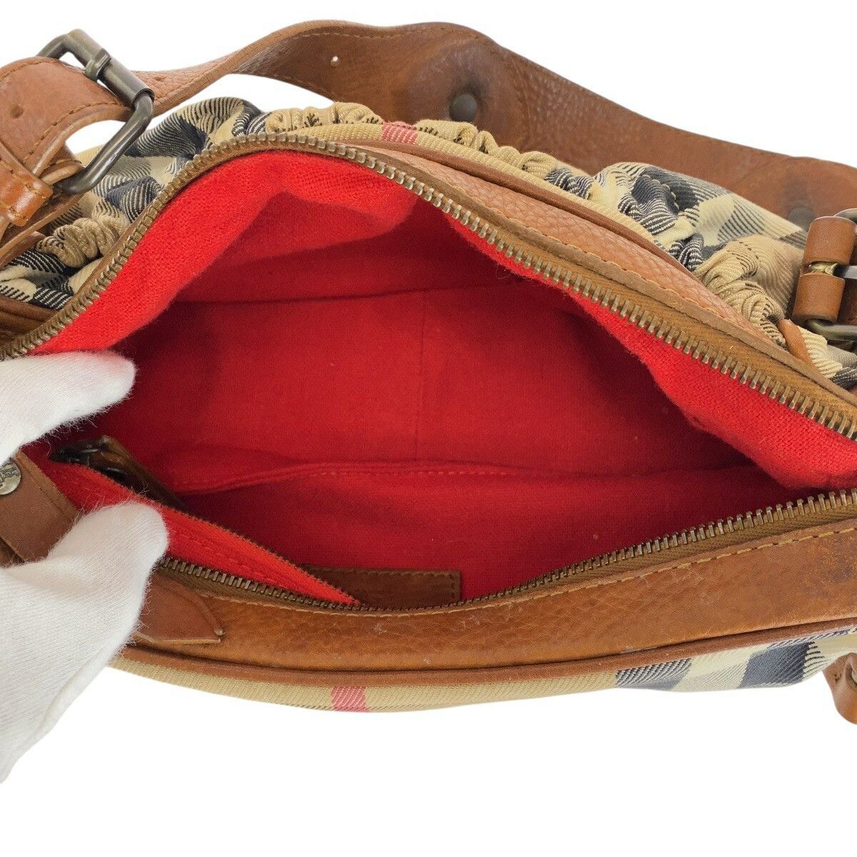 Burberry Burberry Burberry Prorsum Check Canvas Leather Shoulder Bag Canvas Shoulder Bag DUTY FREE for USA Size ONE SIZE - 9 Thumbnail