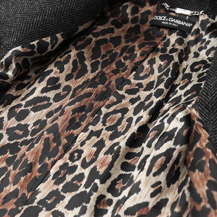 Dolce & Gabbana Dolce & Gabbana Dolce&Gabbana Herringbone Sable Tweed Jacket Natural Material Outerwear Size ONE SIZE - 18 Thumbnail