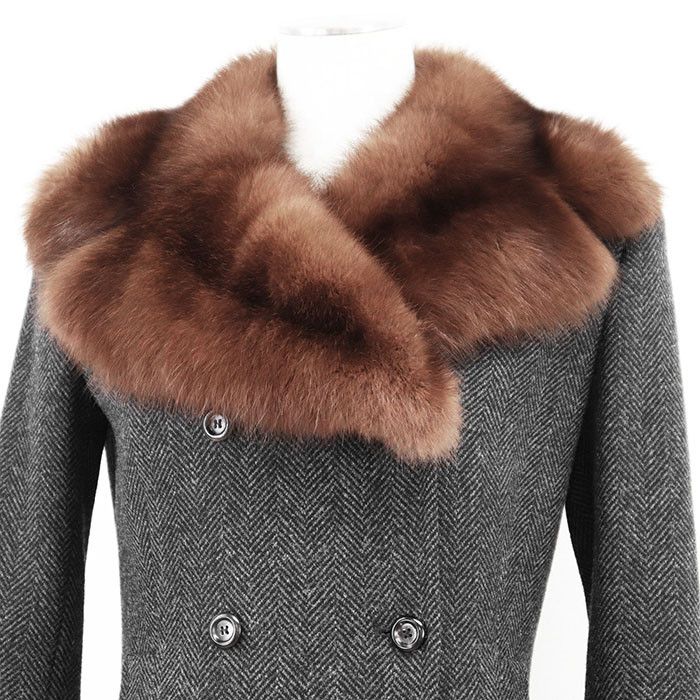 Dolce & Gabbana Dolce & Gabbana Dolce&Gabbana Herringbone Sable Tweed Jacket Natural Material Outerwear Size ONE SIZE - 2 Thumbnail
