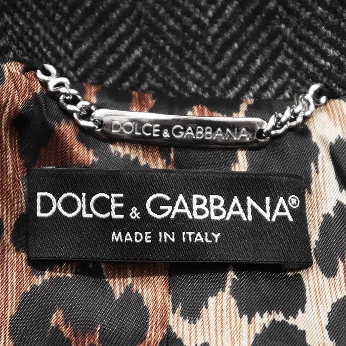 Dolce & Gabbana Dolce & Gabbana Dolce&Gabbana Herringbone Sable Tweed Jacket Natural Material Outerwear Size ONE SIZE - 9 Thumbnail
